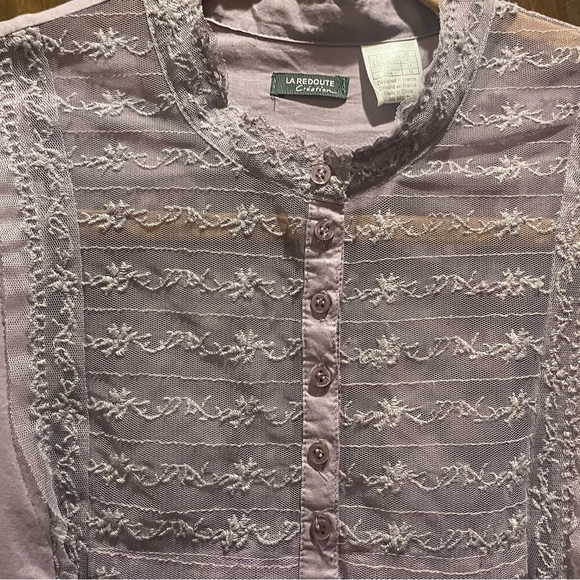 Feminine lilac La Redoute French design i10 Lace,small buttons,peplum drawstring - Picture 9 of 9